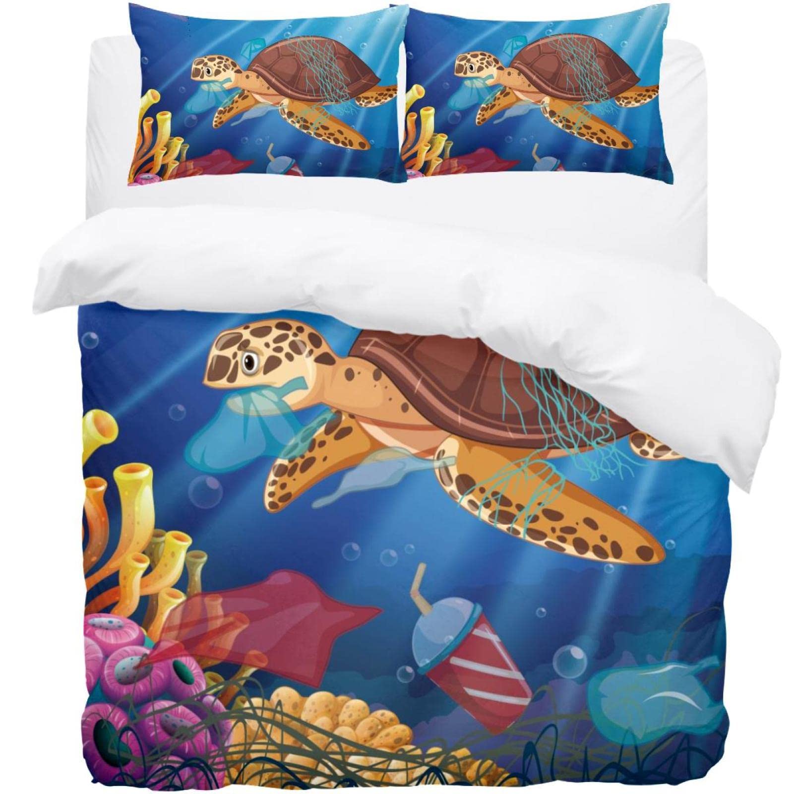Housse de couette océan avec taies d'oreiller pour créer une chambre style bord de mer
