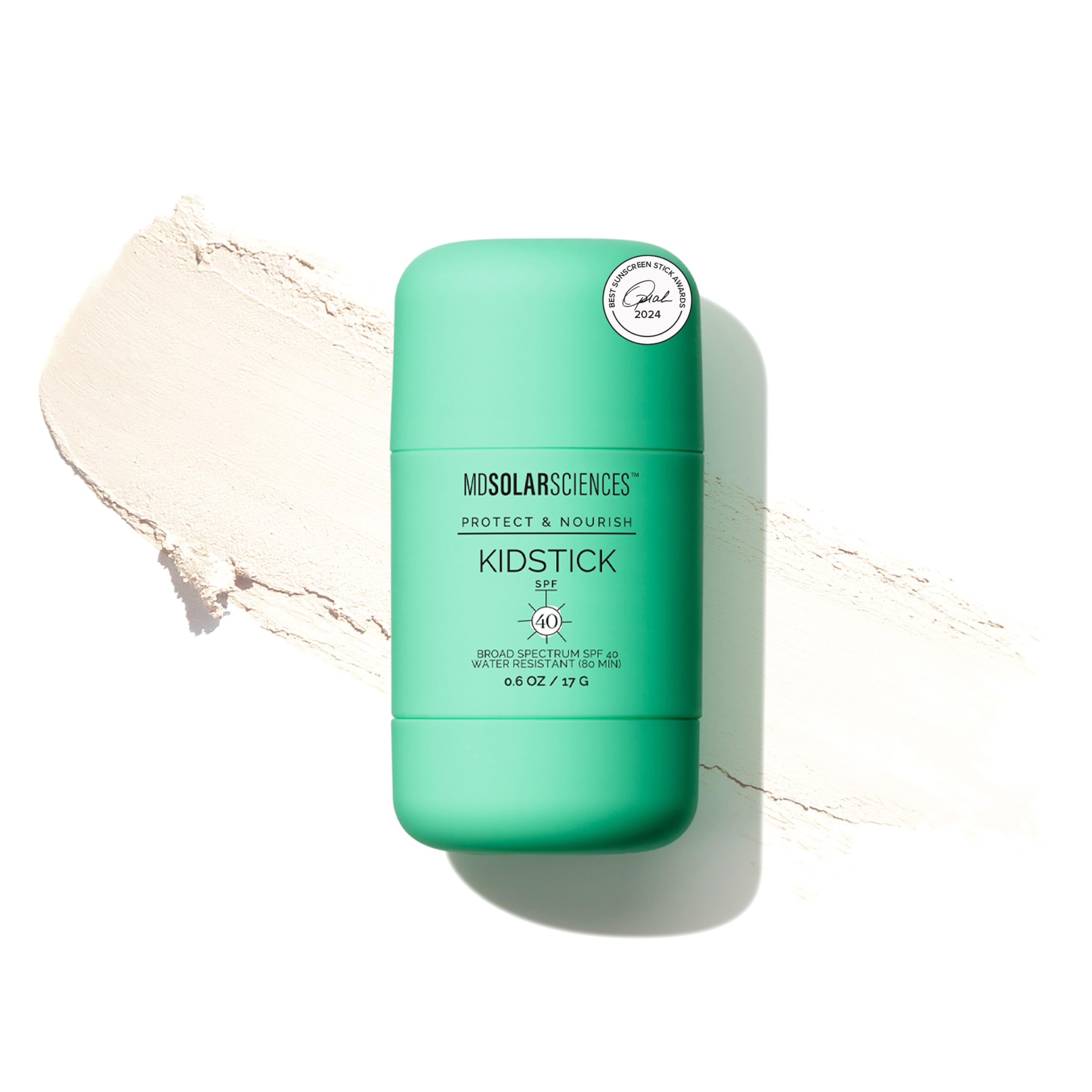 MDSolarSciences KidStick SPF 40 - Protector solar hidratante para niños con protección mineral avanzada - En roll-on para aplicar desde cualquier lugar - Vegano, sin aceites ni perfume - 17 g