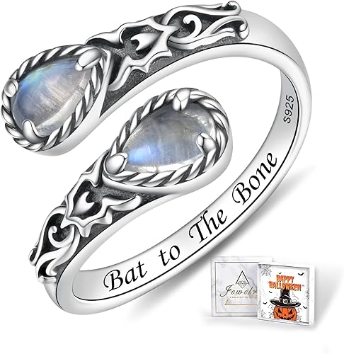 Anillos de plata de ley 925 con piedra lunar natural para mujer, anillo ajustable de girasol para pulgar, anillos de cuchara vintage, anillos de