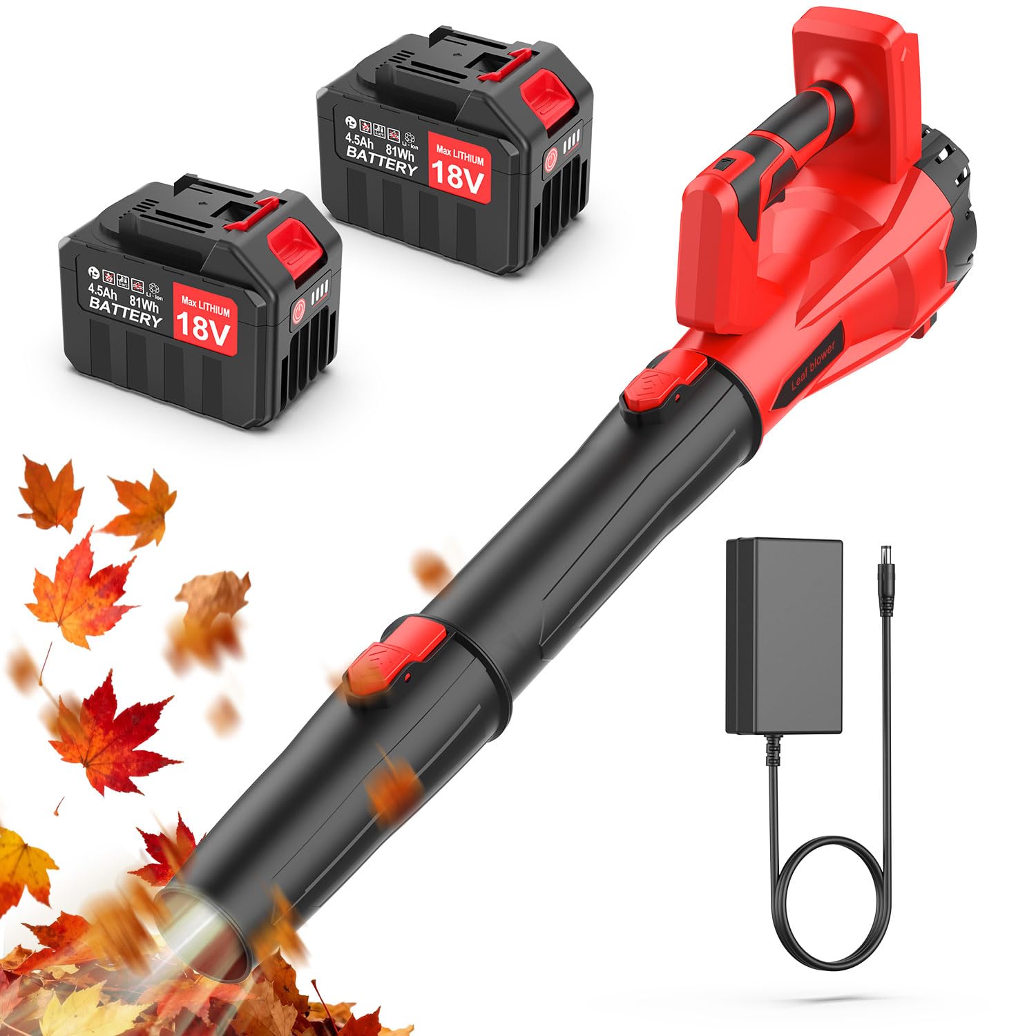 21V Brushless Battery Leaf Blower, 6-Speed Turbo Cordless Garden Blower, Equipped with Two 4.0Ah Batteries & Fast Charger, Lightweight Blower for Snow Dust Yard Garage Debris Cleanup