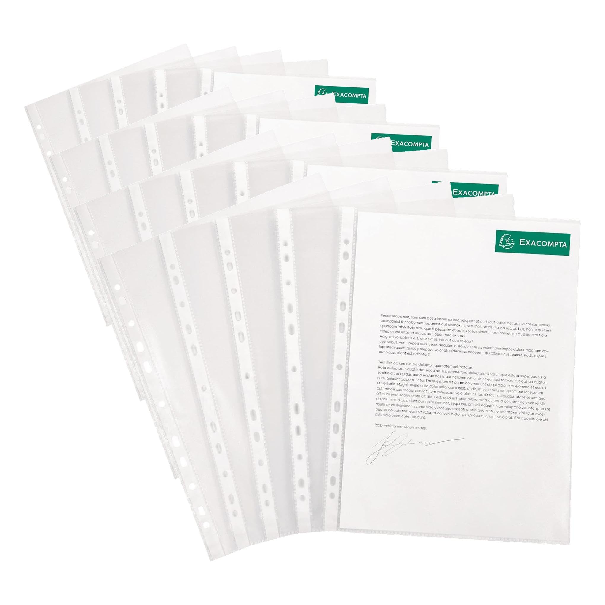 Exacompta 5100E - Bolsa de 100 fundas con multitaladros, A4 (Paquete de 4)