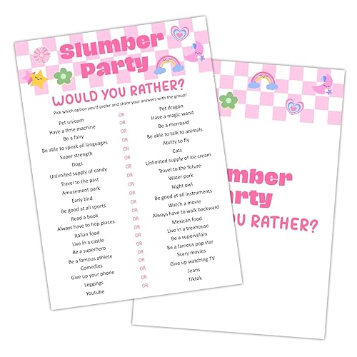 Would You Rather - Pajama Slumber Party Games Sleepover Party