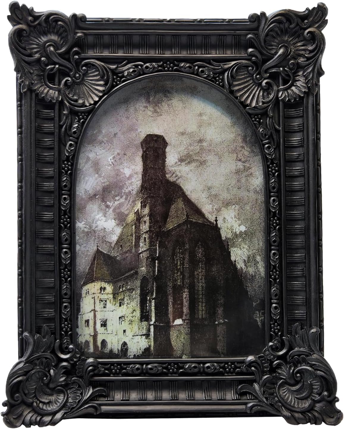 Black 4X6 Vintage Picture Frame, Antique Ornate Arched Photo Frame For Wall Hanging Or Tabletop Display, Retro Gothic Home Decor, Photo Gallery Art
