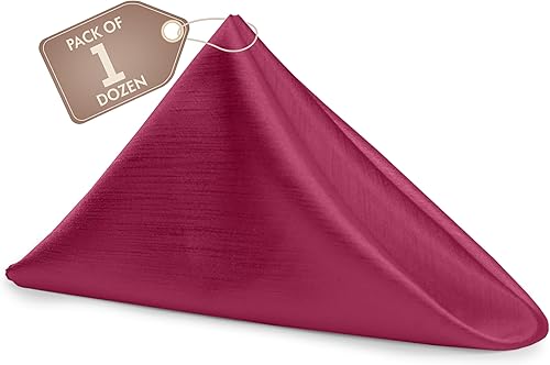 Miniatura 517 de Ultimate Textile -1 docena - Reversible Shantung Satin - Majestic - Servilletas de tela Majestic de 17 x 17 pulgadas color azul pizarra