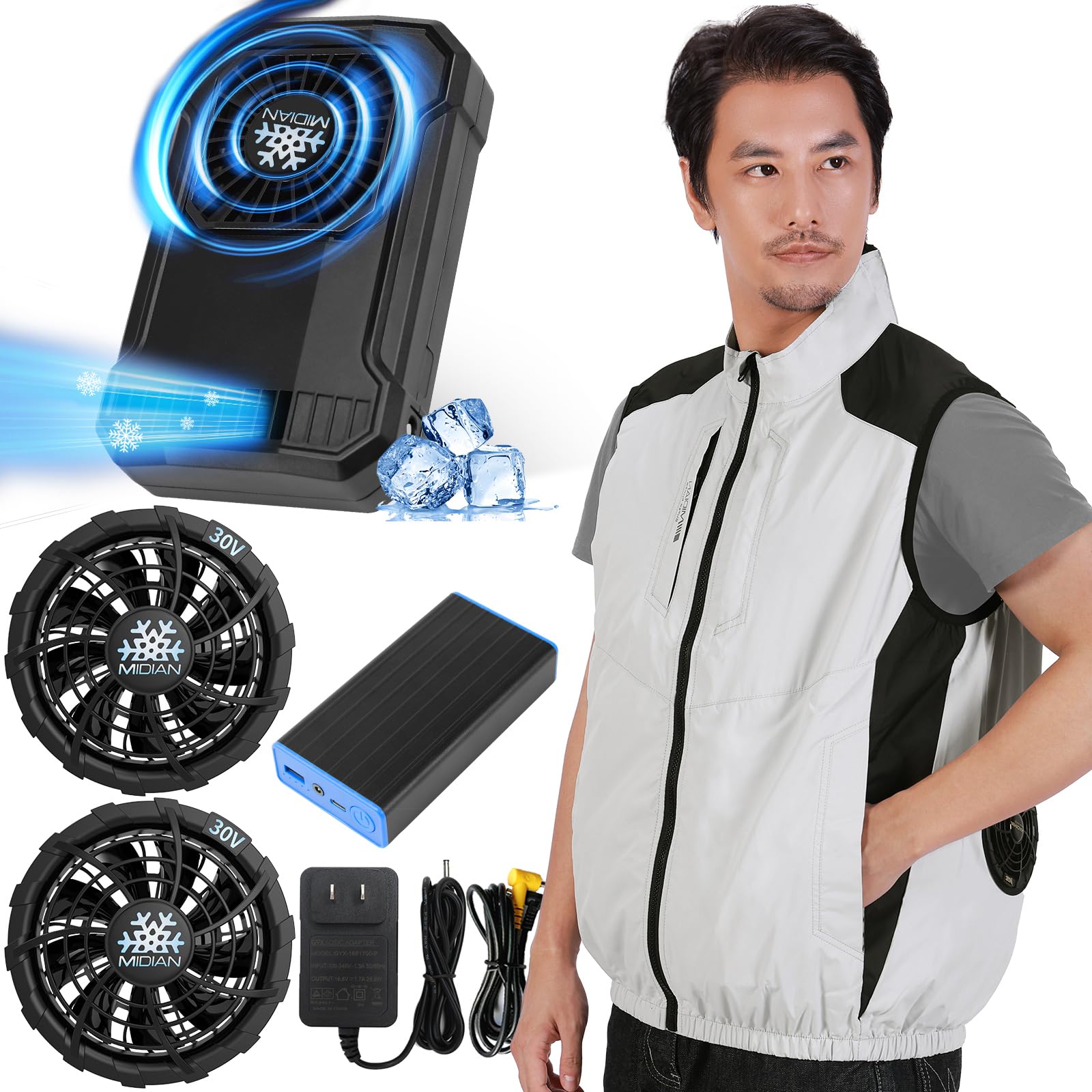Amazon.co.jp: [MIDIAN] ペルチェ素子 空調作業服 ペルチェ 冷却ベスト