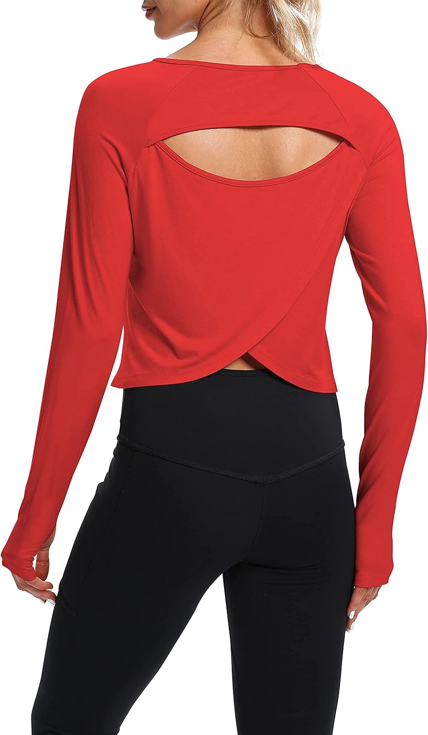 Bestisun Long Sleeve Workout Running Shirts Athletic Yoga Gym Crop Tops for Women - Image 4