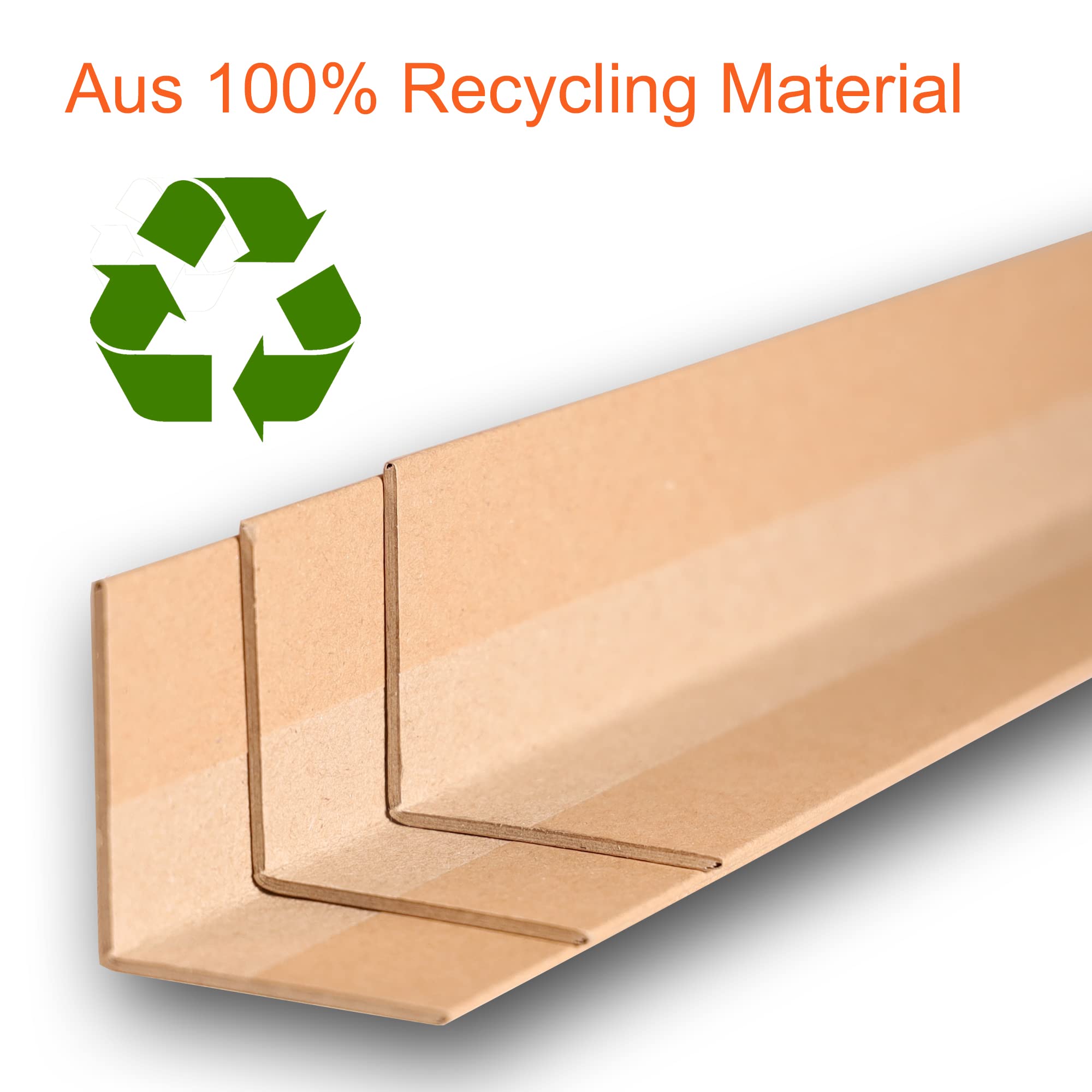 100 Kantenschutzwinkel | Vollpappe | Schenkelbreite: 35mm - Länge: 60cm - Dicke: 2mm | Kantenschutzleisten zum Kantenschonen für optimale Ladungssicherung Braun