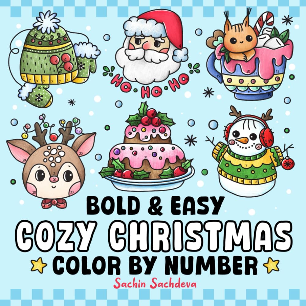 Cozy Christmas Color by Number: Bold and Easy Coloring Book for Adults, Teens and Kids, Simple and Relaxing Winter Holiday Designs for relaxation (Bold & Easy Color by Number Coloring Book)