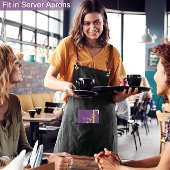 Server Books for Waitress, PU Leather Server Book with Zipper Pockets, Flower Pattern Waitress Book with Pen Holder Fit Server Apron Check Presenters for Restaurants