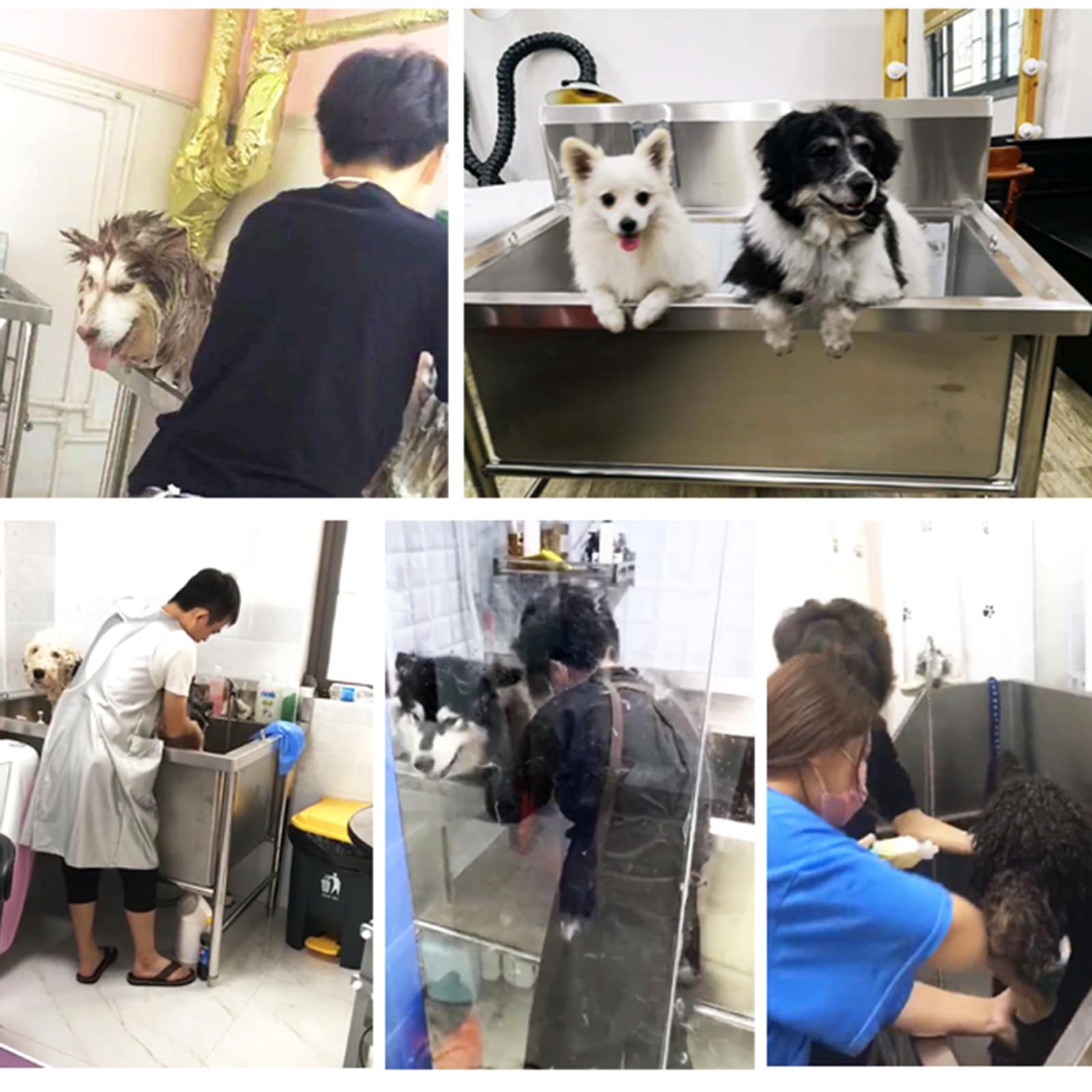 Vasca Per Toelettatura Cani, Vasca Da Bagno Professionale Per Cani In Acciaio Inossidabile, Con Accessori Per Rubinetti, Stazione Di Lavaggio Per Cani, Stazione Di Lavaggio Per Cani Per La Casa(100*60