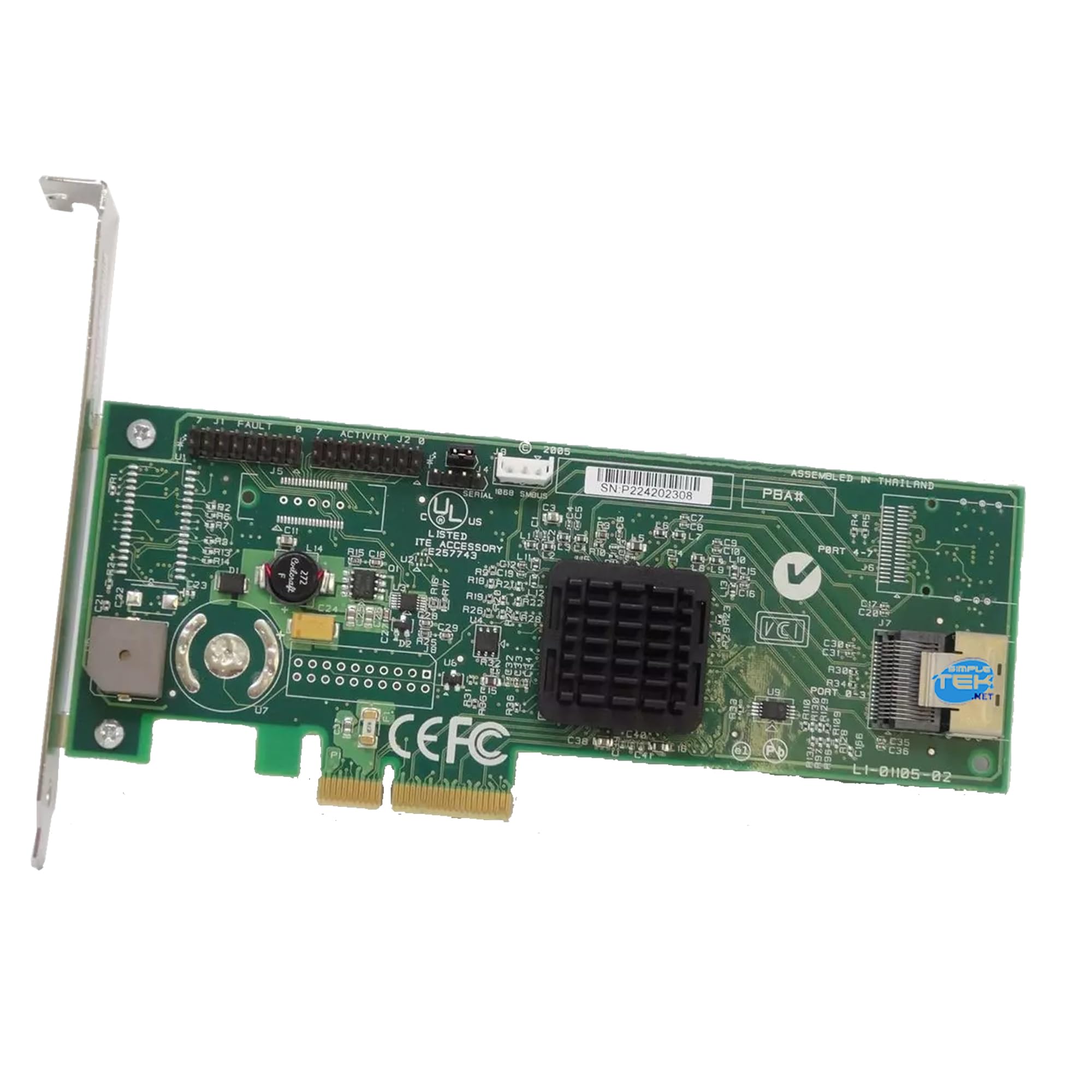 SIMPLETEK - L3-01105-05A MegaRAID MR SAS 8204ELP SAS PCIe X8 Scheda RAID Server Disk Controller 155A0253-52 L1-01105-02 (Ricondizionato)