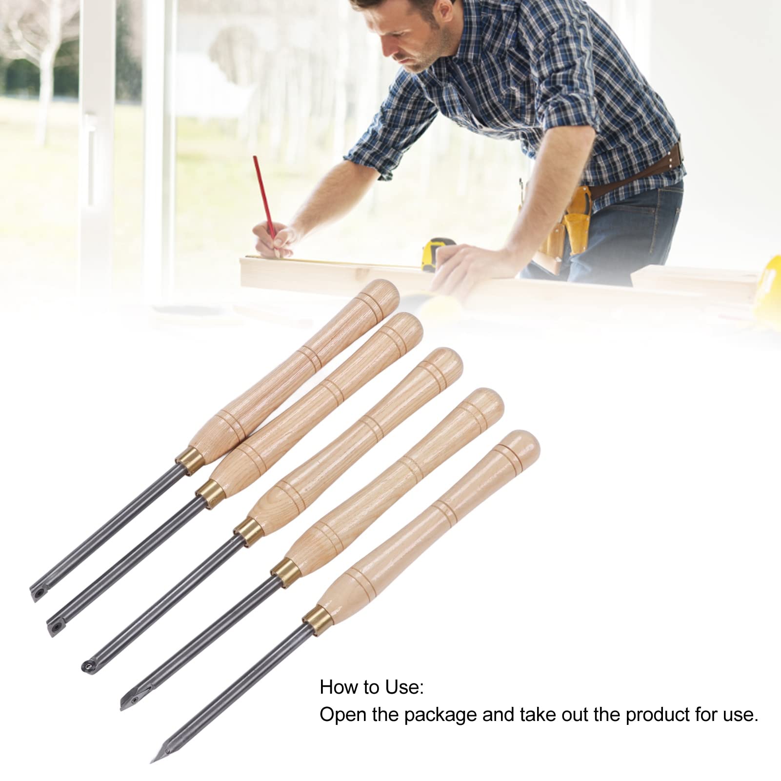 Herramienta De Torneado De Madera, Cincel De Torno De Carburo, Mango De Madera De Tamaño Completo Para Carpinteros Y Escultores