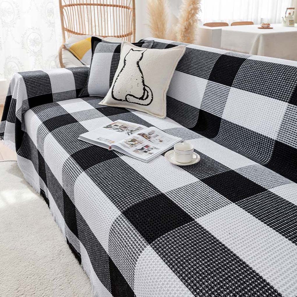 Amazon｜マルチカバー ソファー チェック柄 ブルー 北欧風 ソファ