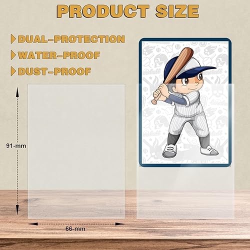 Miniatura 2 de 500 fundas para tarjetas intercambiables, fundas protectoras de tamaño estándar, para tarjetas de béisbol, tarjetas deportivas, MTG, tarjetas de