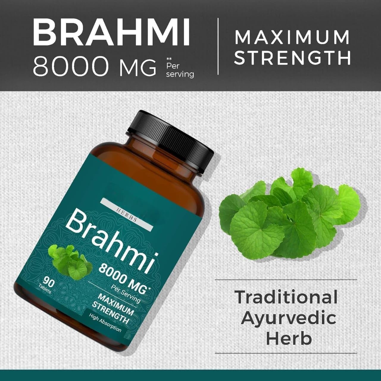 Bacopa Monnieri/Brahmi Tablet - 8000mg, 90 Tablets