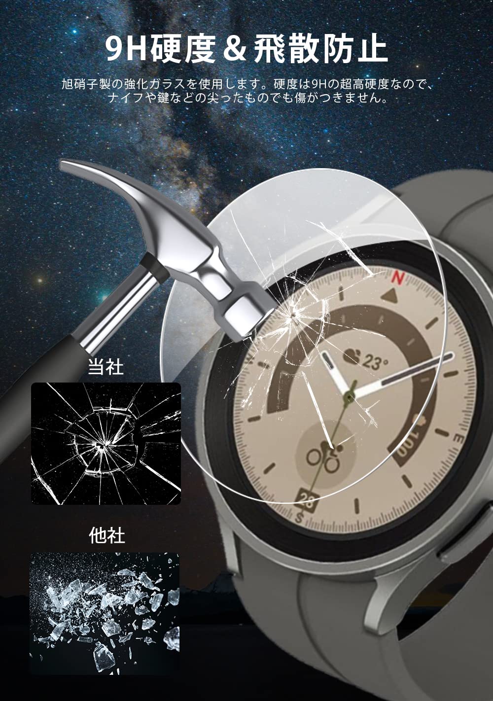 GALAXY WATCH 5 PRO 45mm【9Hガラスフィルム】 Amazon.co.jp: Suoman【4枚入り】フィルム for Samsung Galaxy