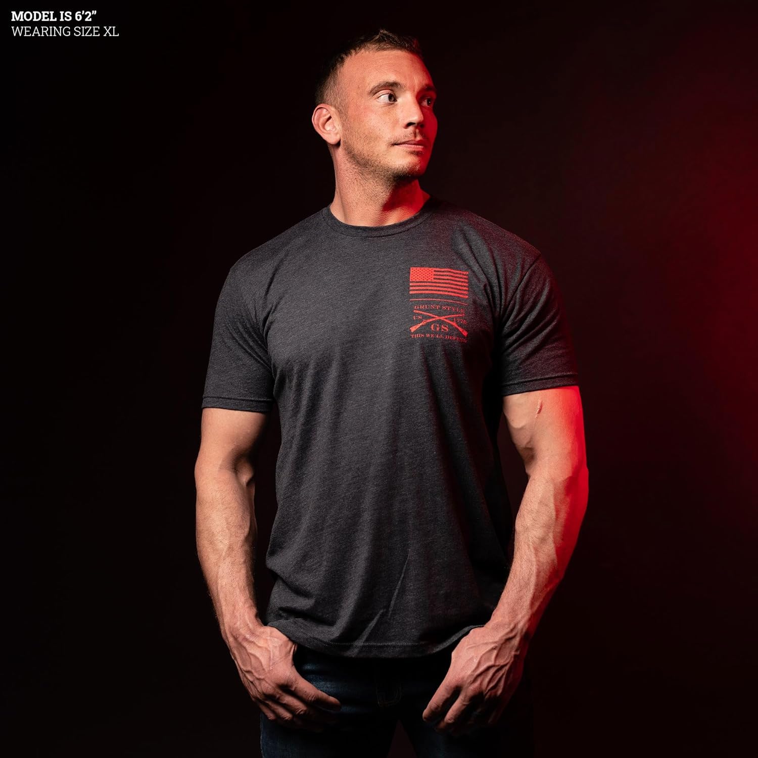 Grunt Style Men's Red Blood Blue Collar T-Shirt - Image 2