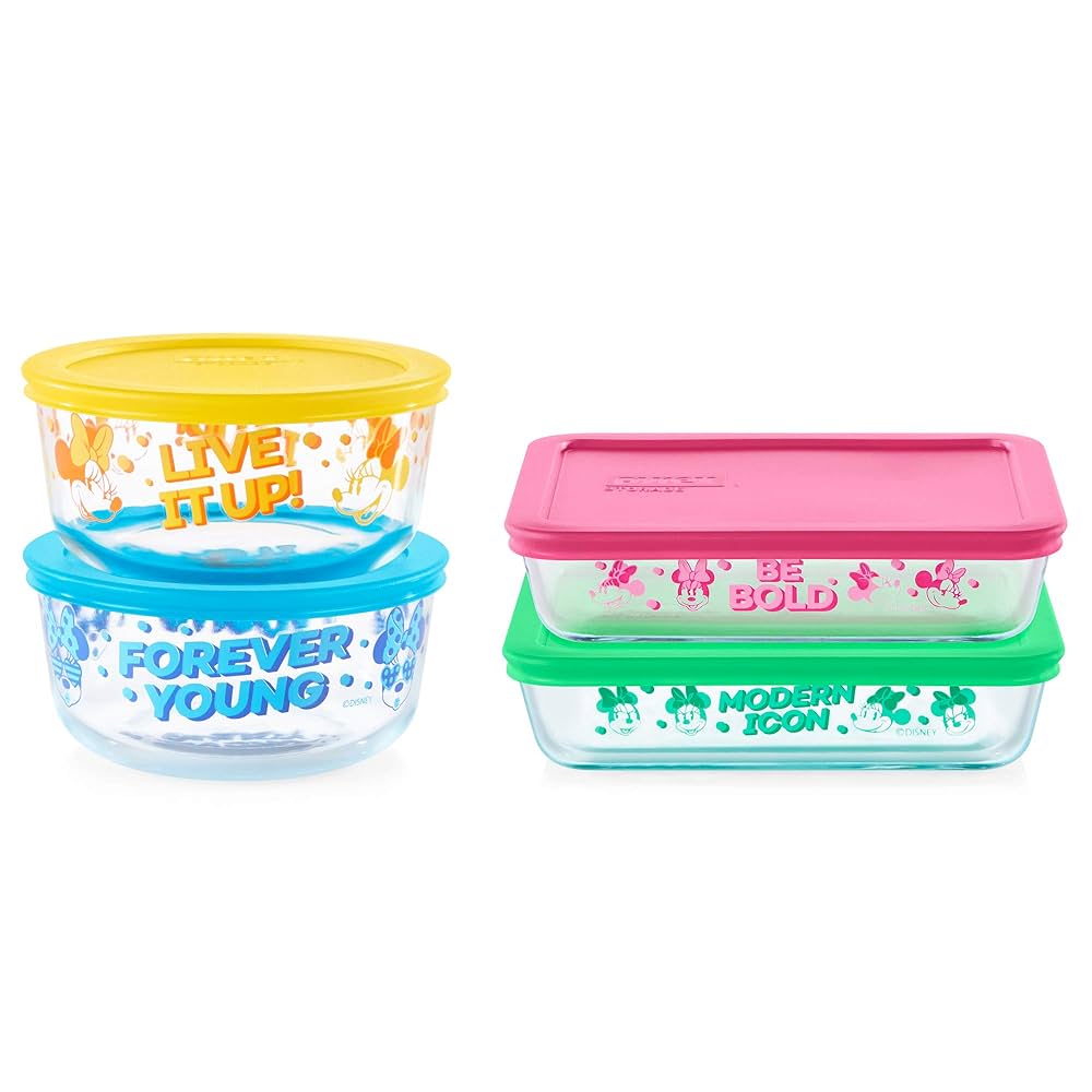 Amazon｜Pyrex ガラス食品保存容器8点セット 4カップ&3カップ