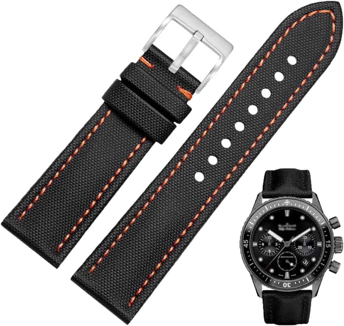 Nylon Leather Watch Band Quick Release Waterproof Resistant Oxford Fabric Durable Hybrid Premium Nylon Fiber Genuine Leather Universal Replacement Strap 18mm 19mm 20mm 21mm 22mm for Men Women