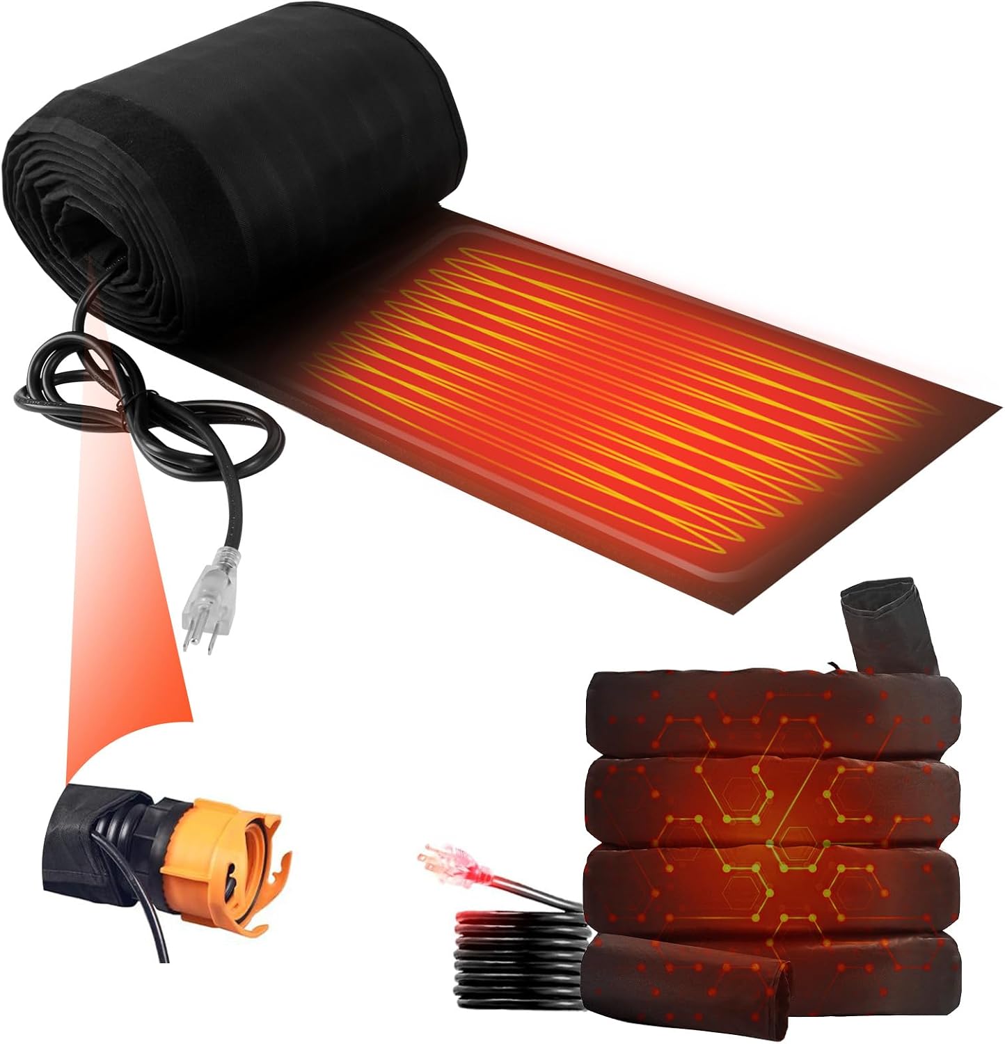 15FT Heated RV Sewer Hose Sleeve, Heated Sewer Hose for RV Camper, Insulated Waterproof Heated Cover for RV Sewer Hose(Cover Only, No Hose)