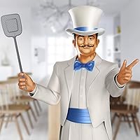 Vista 2 de MR.SIGA Matamoscas de mango largo resistente, gris, paquete de 6