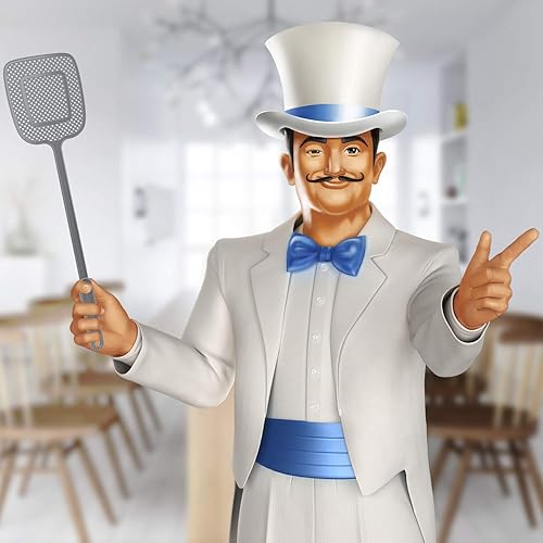 Miniatura 2 de MR.SIGA Matamoscas de mango largo resistente, gris, paquete de 6