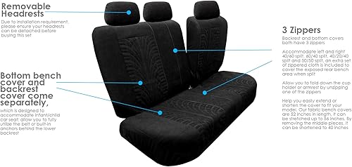 Miniatura 5 de TLH Juego completo de fundas de asiento de automóvil Travel Master para automóvil, fundas de asiento de automóvil, compatibles con bolsas de aire y