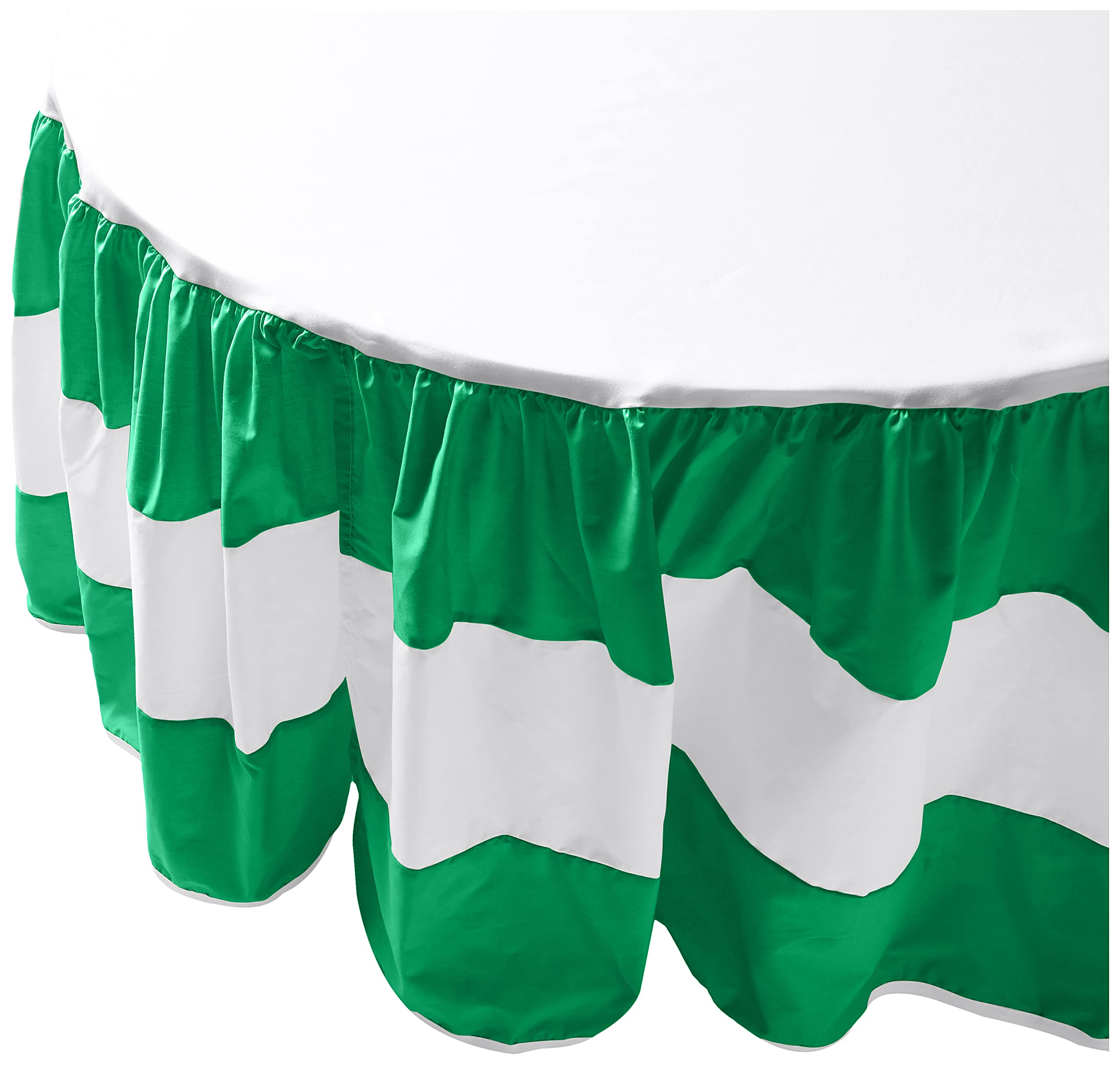Boho Bed Skirt Green Gingham Crib Skirt - 100% Cotton 4-Sided Dust