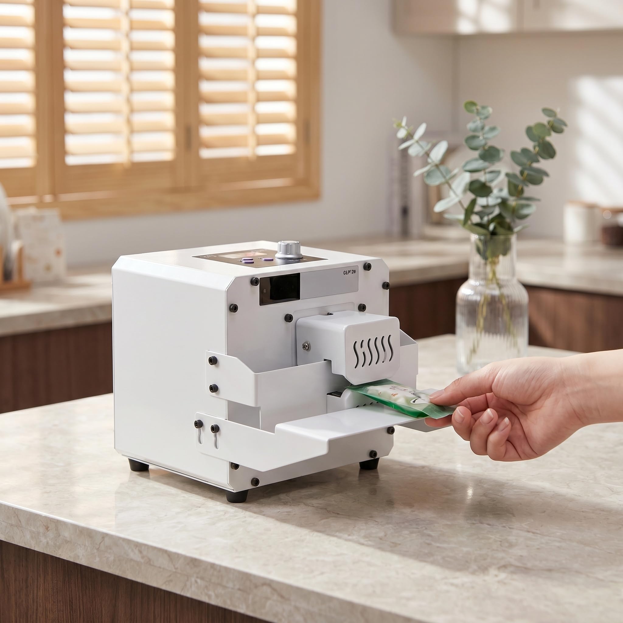 Máquina Comercial De Sellado Térmico De Bolsas, Selladora Totalmente Automática De 80 W Para Envasado De Dulces, Temperatura Y Velocidad Ajustables, Velocidad Del Rodillo De 5 Metros/minuto, Para