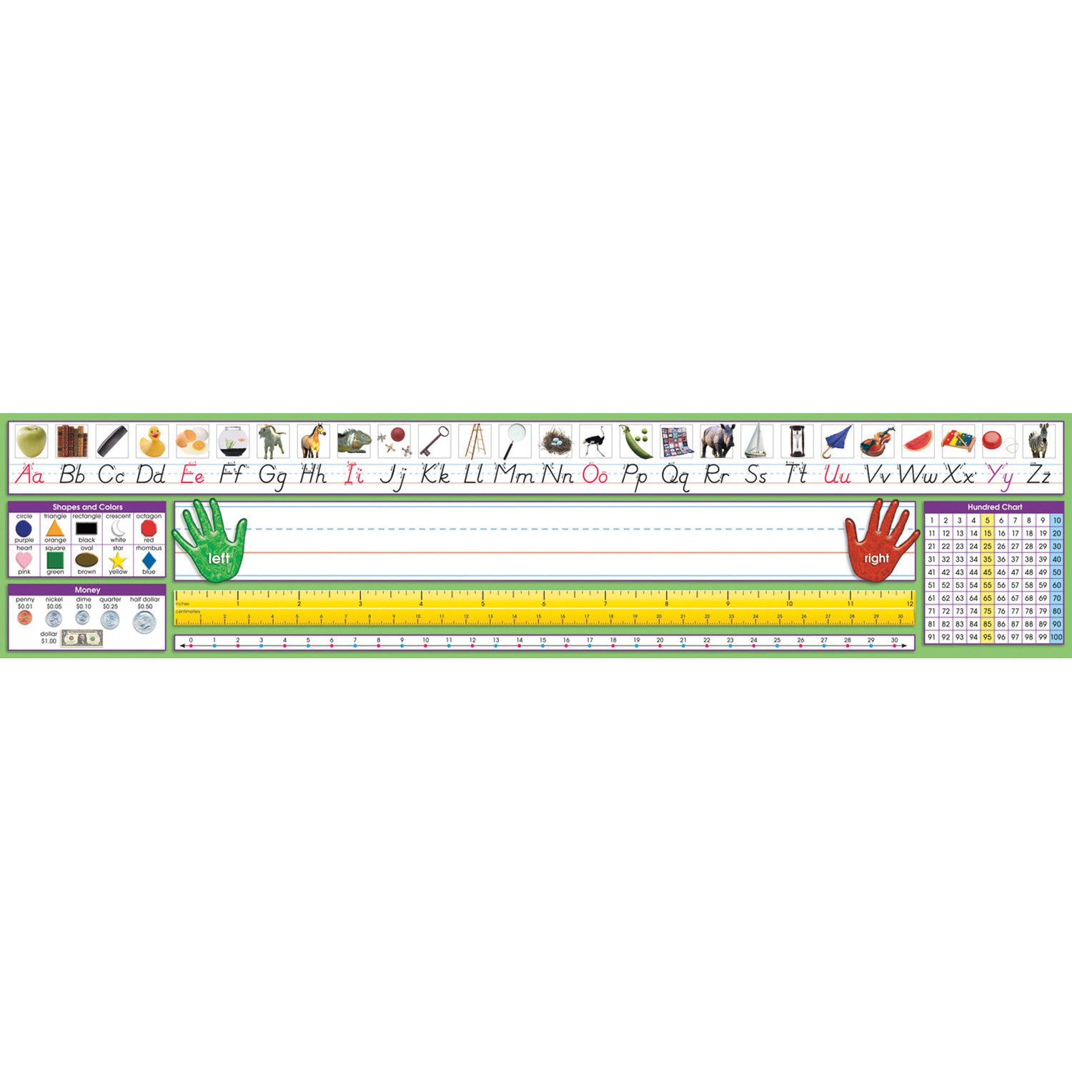North Star Teacher Resource NST9041 Adhesive Primary Modern Manuscript Desk Plates, 17.5 x 4 inch, Multicolor, Pack of 36