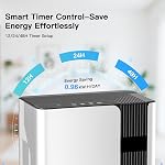 Dehumidifier, Quiet Dehumidifiers for Home for Small Spaces up to 800 sq.ft., 102oz Water Tank, Auto Shut-Off, Timer, 7-Color Light, Portable Dehumidifier for Bedroom, Bathroom, RV, White