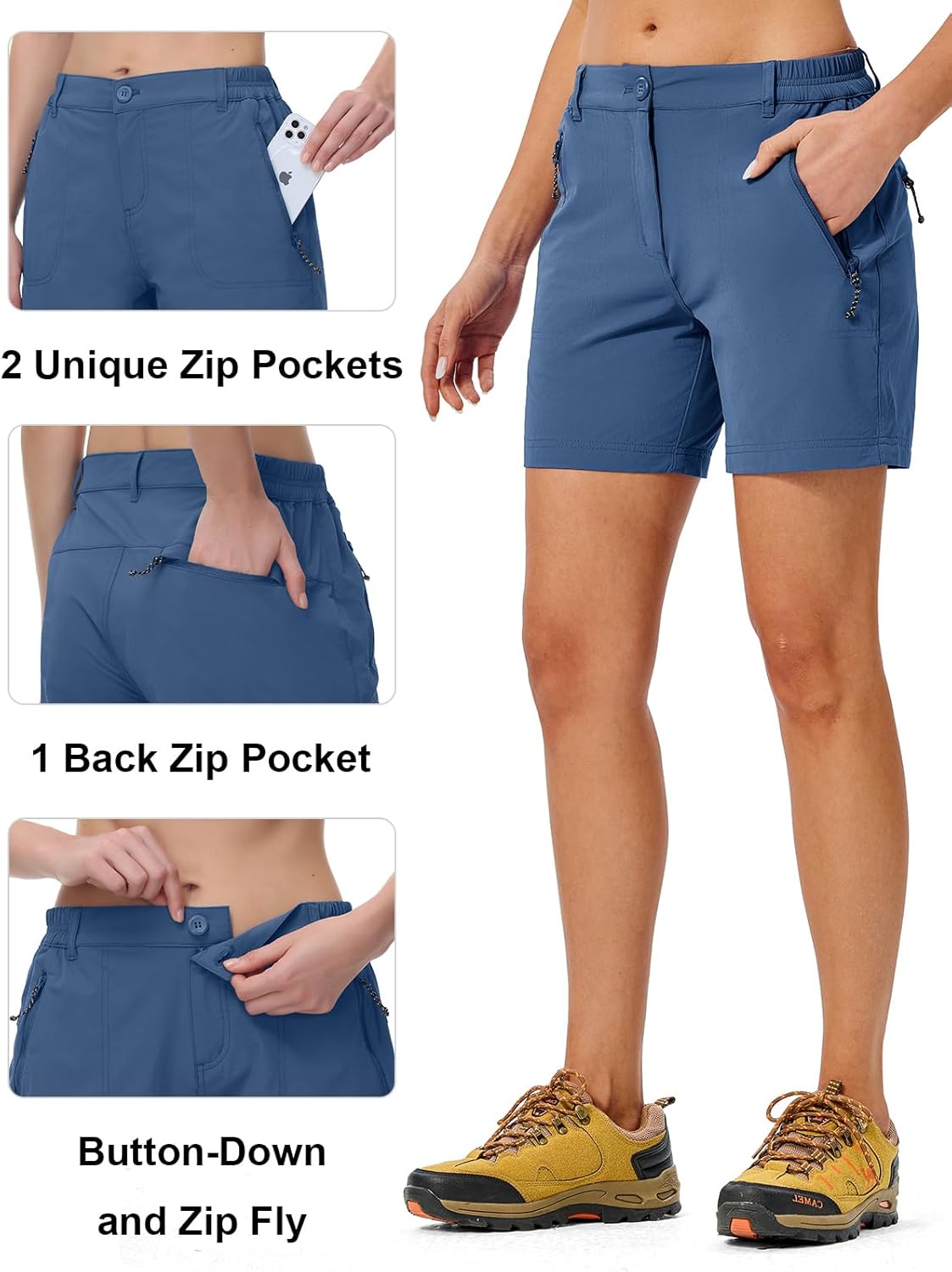TBMPOY Women's 6" Hiking Cargo Shorts Quick Dry with Pockets Work Golf Short Lightweight Outdoor Active Summer for Women - Image 5