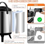 VEVOR Stainless Steel Insulated Beverage Dispenser, 1.5 Gallon 6 Liter, Thermal Hot and Cold Drink Server Dispenser with Spigot Handle, Food-Grade for Hot Tea Coffee Water Restaurant Drink Shop - 3