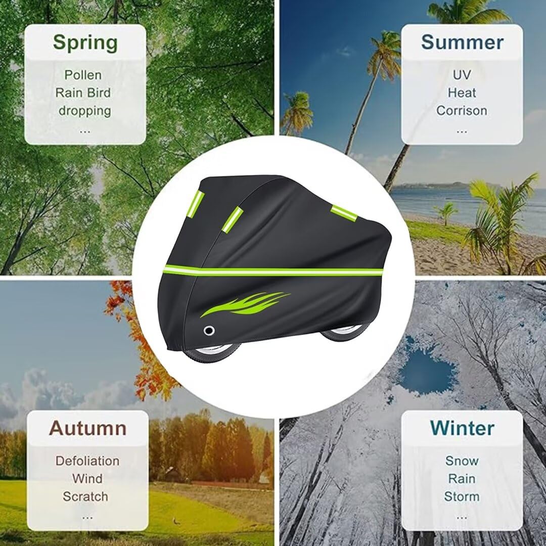 telo copri moto da esterno Compatibile con Yamaha Tracer 700 2018-2021，telo moto impermeabile-black green