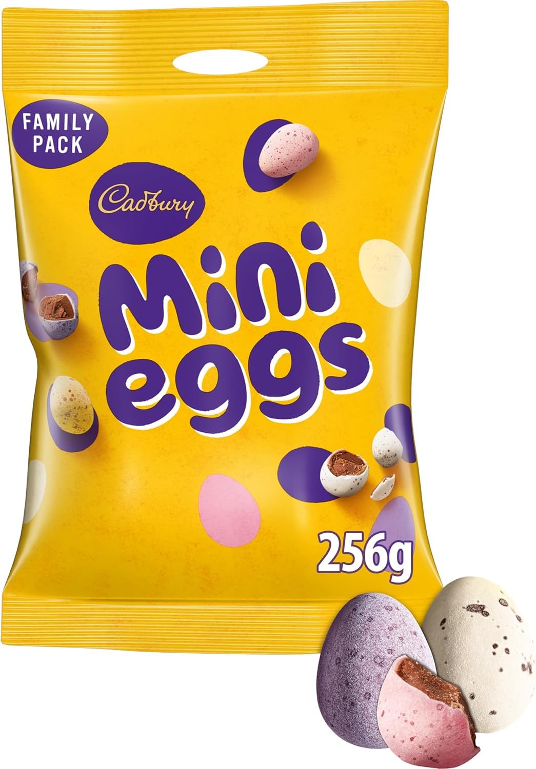 Cadbury Mini Eggs Family Pack Bag, Crunchy Shells with Smooth Milk Chocolate Centres, Gift for Easter & Easter Egg Hunts, 256 g (Pack of 1)
