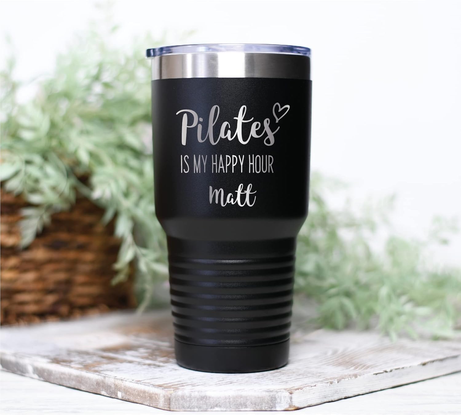 AVITO Personalized Pilates Tumbler - Laser Engraved Stainless Steel 30 oz With Lid - Vacuum Insulated - Gift for Pilates Instructor or Lover