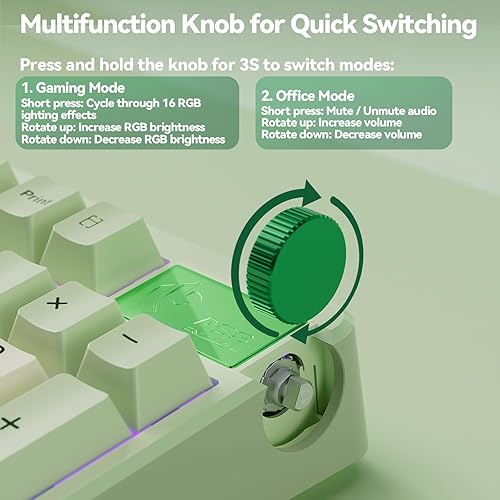 Miniatura 9 de LEOBOG A98 - Teclado mecánico 96% inalámbrico Tri-Mode BT5.02.4GHzUSB-C, teclado cremoso con teclado numérico, estructura de junta intercambiable en