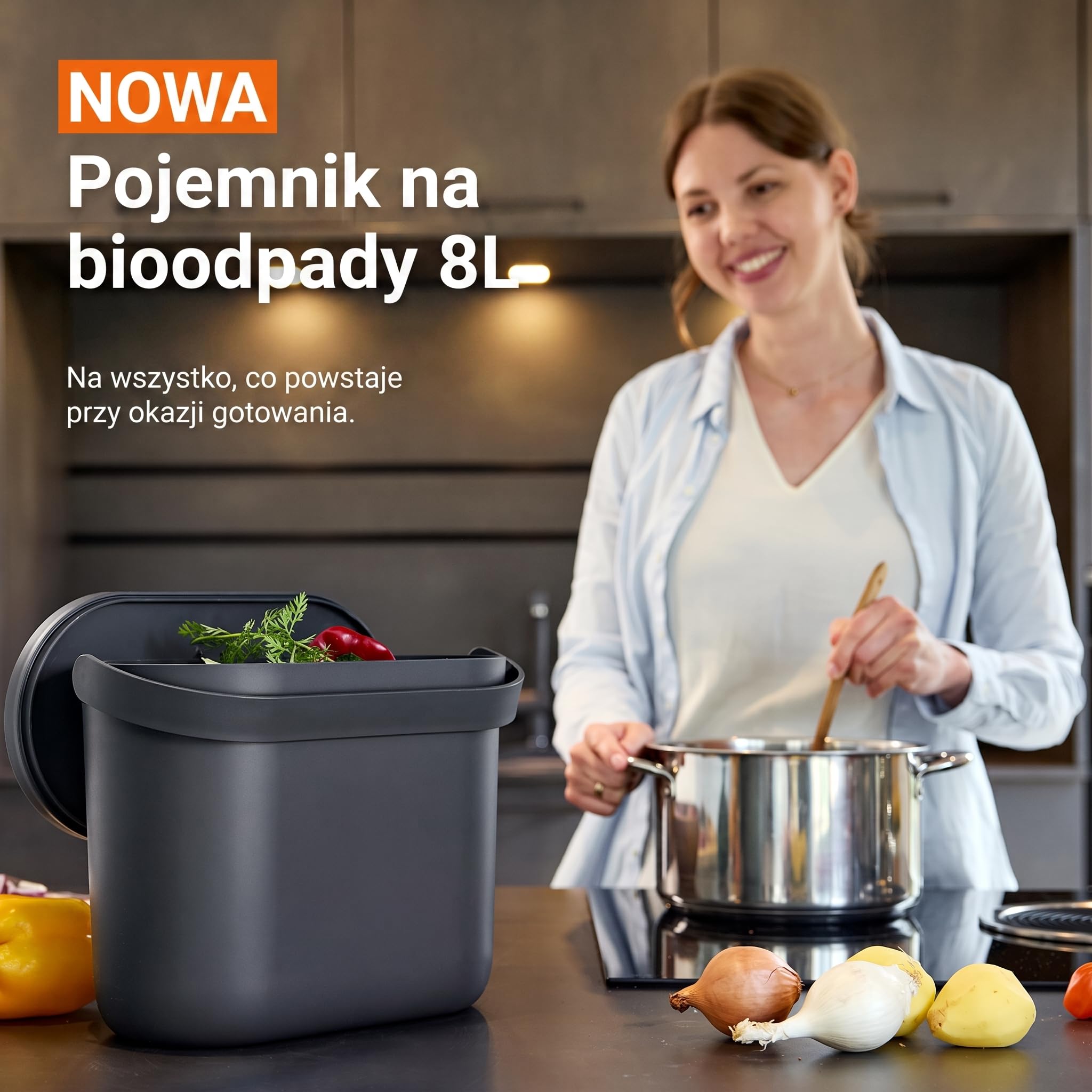 GARANTIA NOVA pojemnik na bioodpady 8 litrów, graphite grey