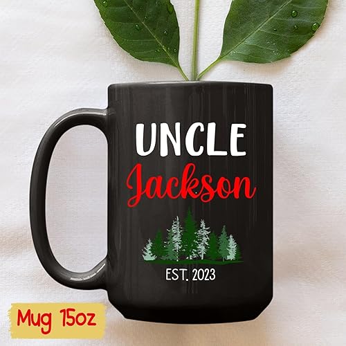 Miniatura 6 de Taza para el tío nuevo, taza personalizada para el tío, nombre personalizado para el tío Thomas y taza del año, regalos para el tío, taza de café