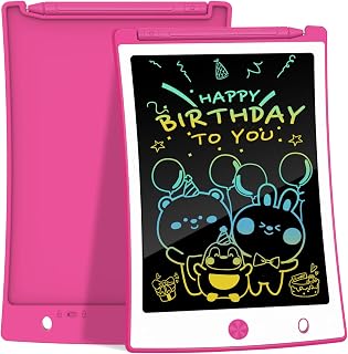 LCD Writing Tablet Colourful Kids Drawing Writing Boards, Electronic Learning and Education Toys, Doodle Scribbler Boards Gifts for Kids and Toddlers at Home, School and Kindergarten (Pink)
