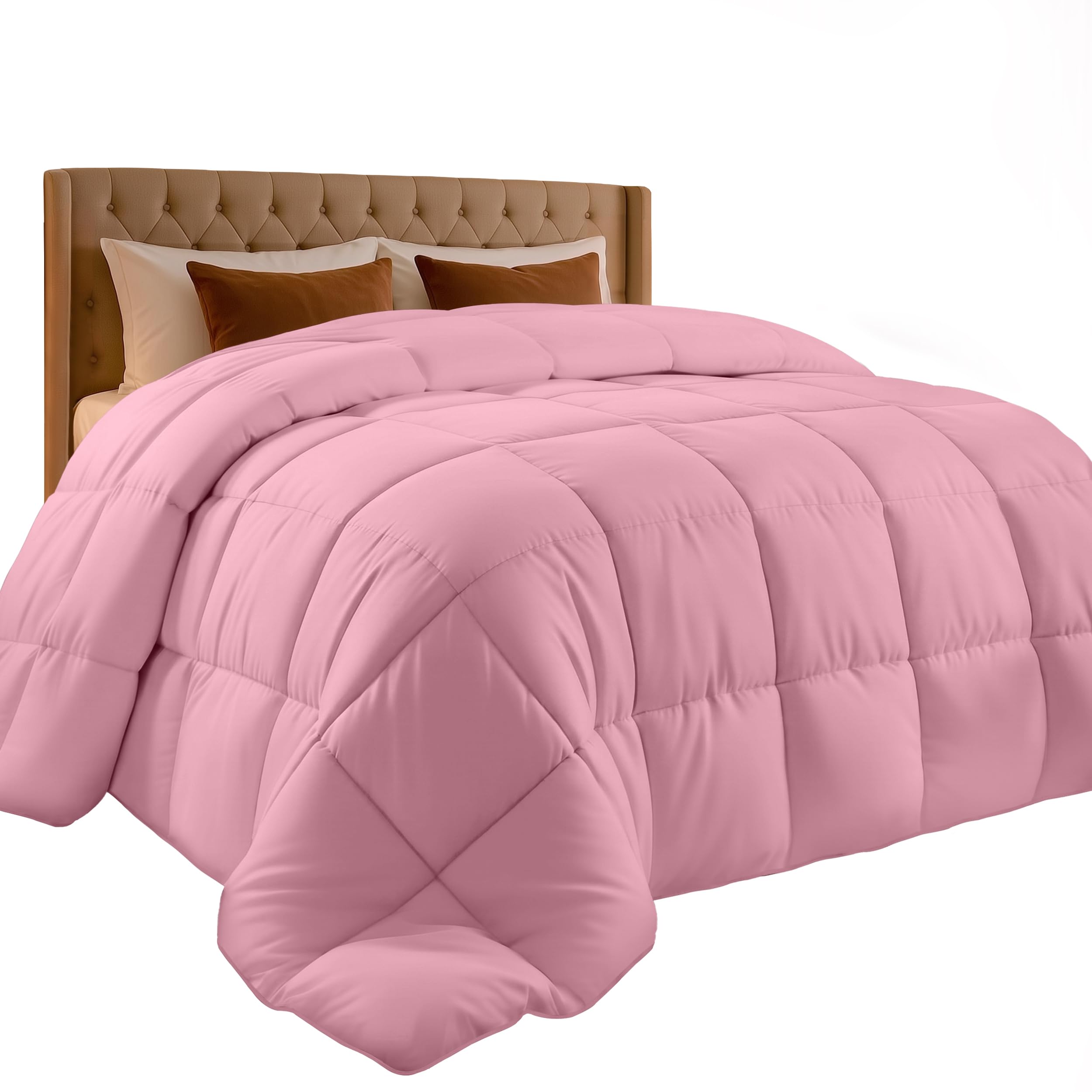 Utopia Bedding Comforter Duvet Insert - Quilted Comforter with Corner Tabs - Box Stitched Down Alternative Comforter (Twin, Pink)-picture-30