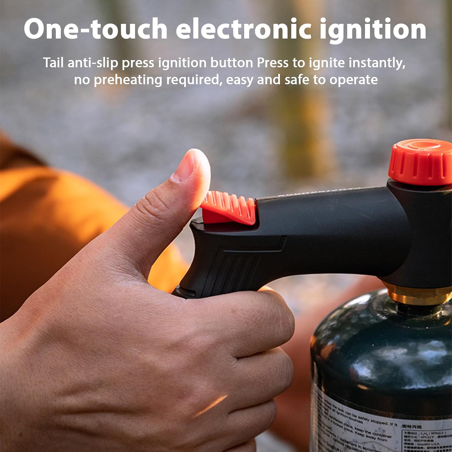 Propane Torch Gun, Adjustable Flame Thrower Blow Torch for Cooking, Home Improvement, BBQ, Charcoal & Welding, Powerful Heat Blaster Compatible with Propane Fuel