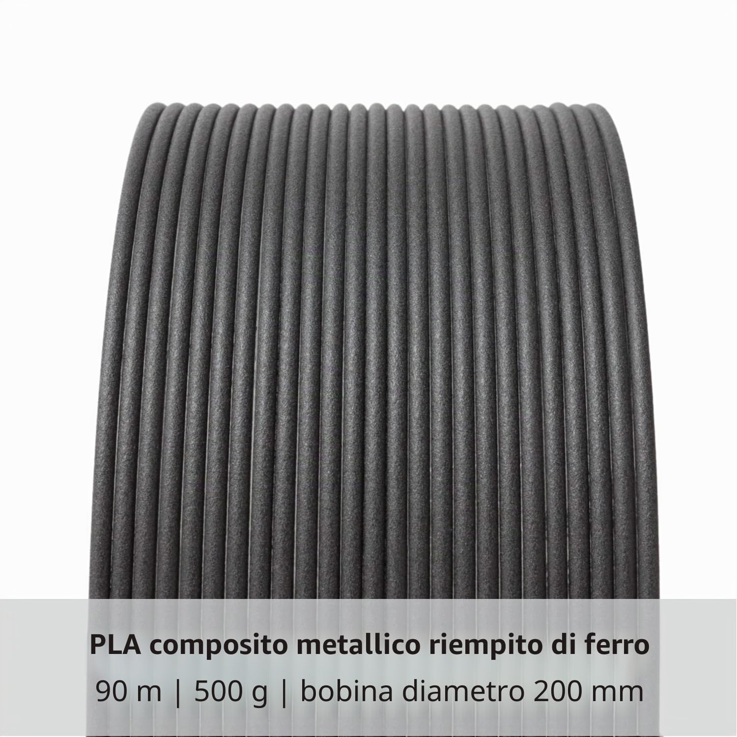 Proto-pasta FEP11705 - Bobina di fil di ferro PLA magnetico, si può ottenere un effetto ruggine, da 1,75 mm, 500 g, colore: grigio