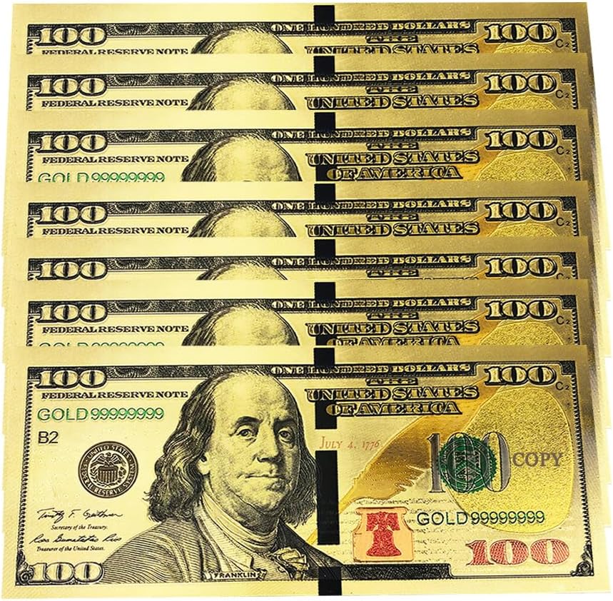 10 PCS Hundred Dollar Bills, Colored Bookmark Note for Abundance & Prosperity