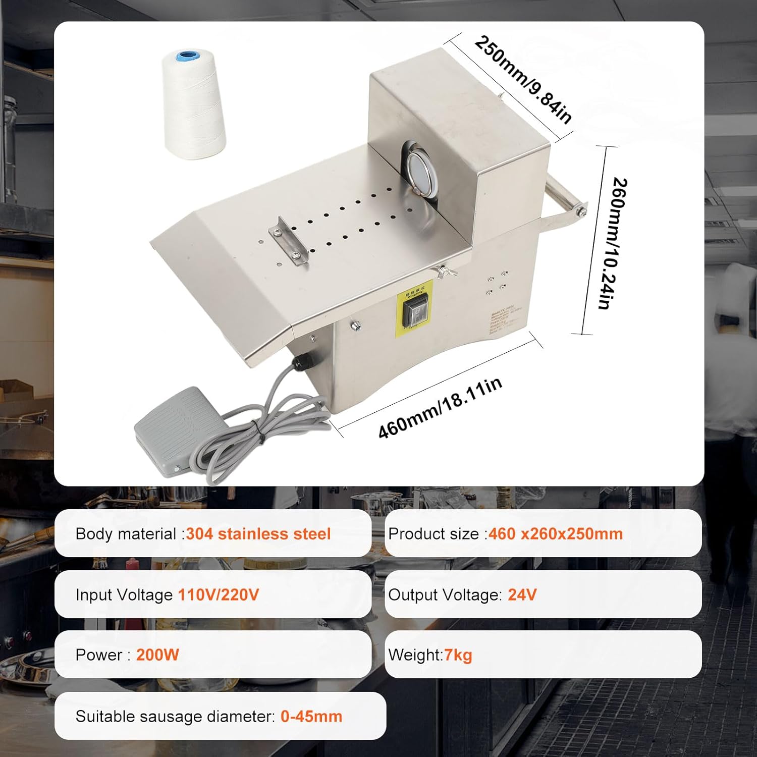 Electric Sausage Knotting Machine,Automatic Sausage Tying Knotting Machine,Stainless Steel Sausage Binding Strapping Machine,Electric Sausage Linker Commercial Sausage Linker Machine