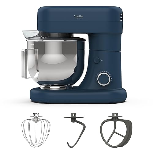 Martha Stewart Tilt-Head Stand Mixer, 12 Speed, 5.3QT Stainless Steel Bowl, Splash