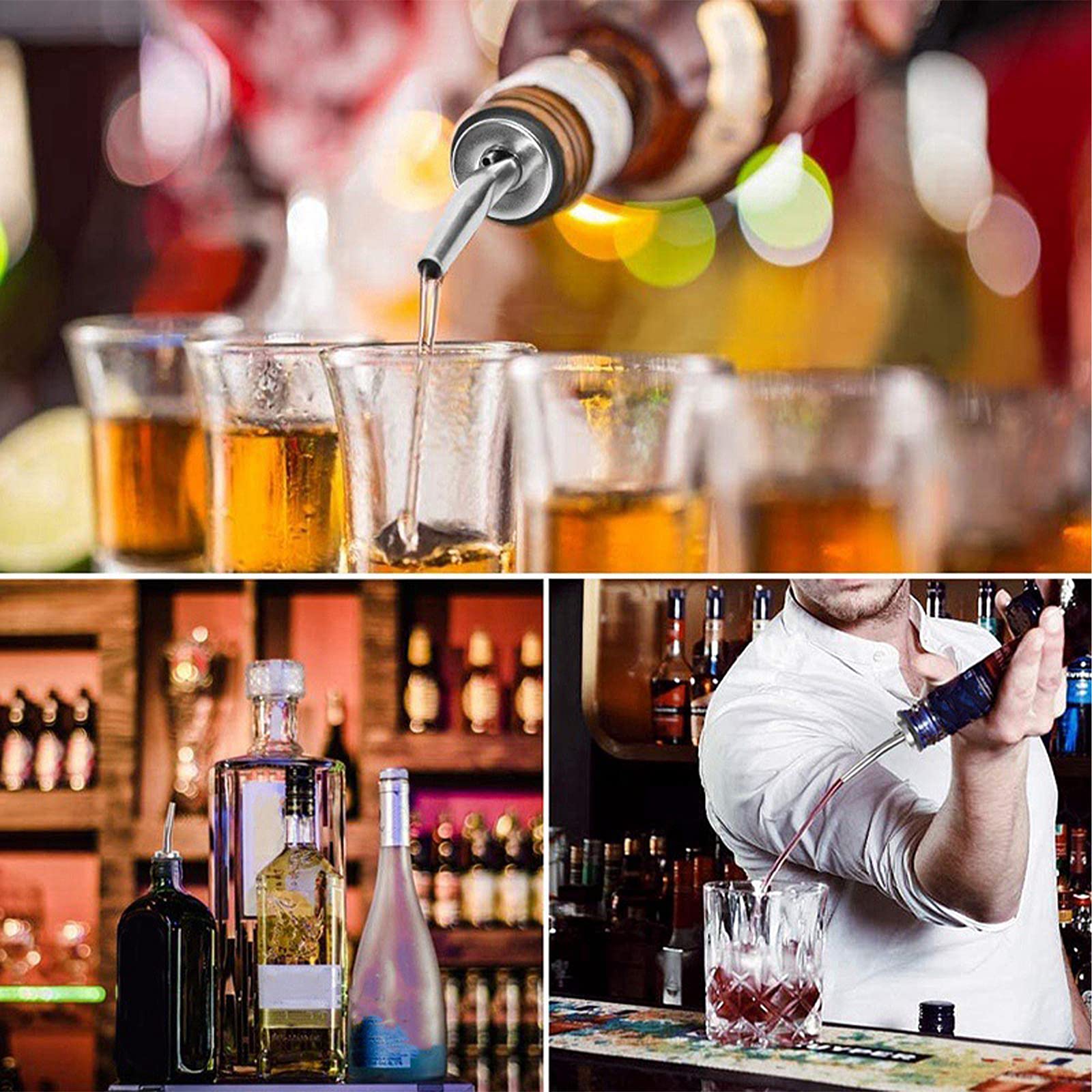 5 Becs Verseurs Anti-fuite Universels - Pour Bouteilles Huile, Vin, Vinaigre Et Liquides