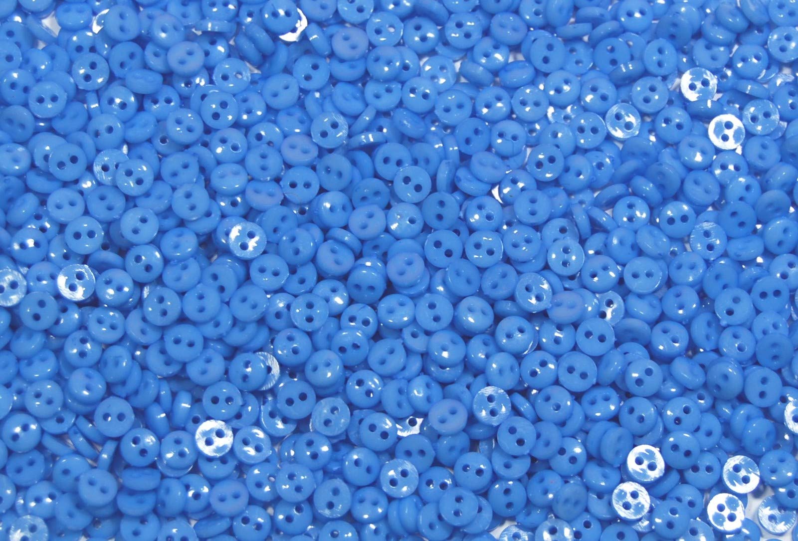 celloexpress 6mm Mini Doll Buttons for Dolls & Soft Toys Clothes - Assorted Colours & Designs (Pack of 2000, 6mm, Circles - Blue) โ image 1
