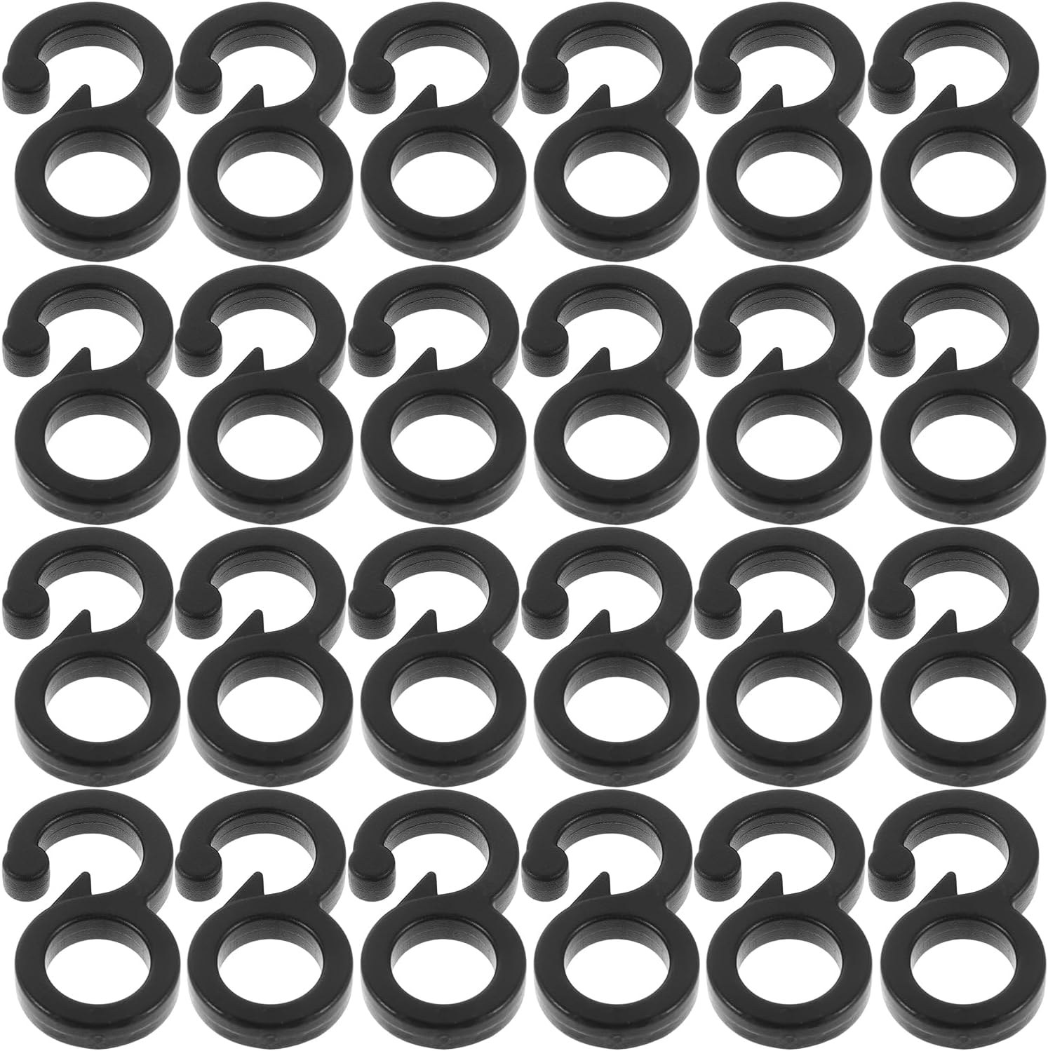 Toyvian 100pcs Plastic Tent Hooks for Camping, 8-shaped Rope Buckles for Outdoor Tent Clips, Guy Lines, and Canopy Windproof Accessories