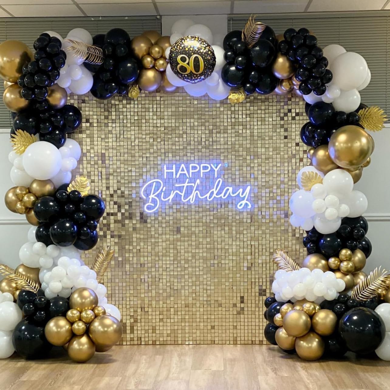 Sfondo da parete luccicante da parete con glitter oro chiaro, sfondo fotografico per decorazioni di compleanno, anniversario, matrimonio, fidanzamento, confezione da 24